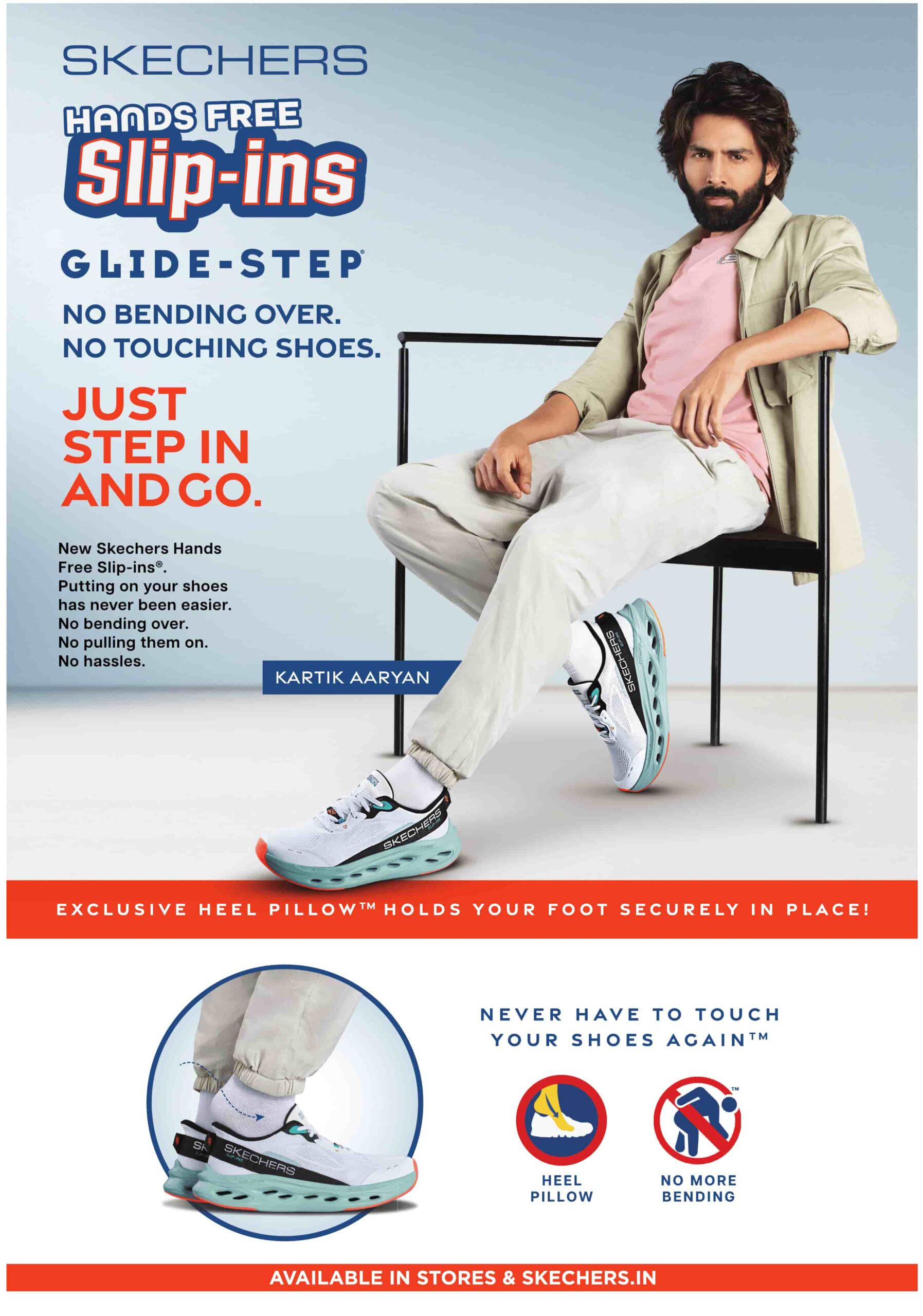 Skechers Hands Free Slip Ins Glide Step Just Step In And Go Ad in Times Of India